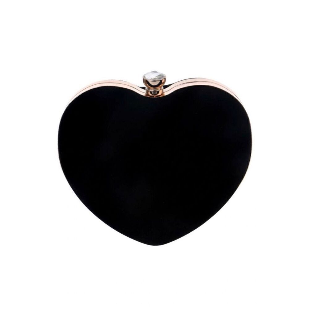 Black heart shaped purse handbag
